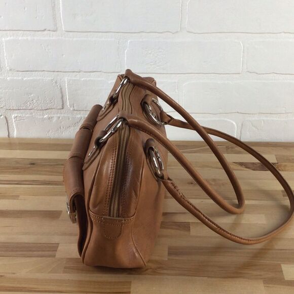 BROWNS ID cute shoulder bag purse brown cognac handbag camel Neutral Tones - Picture 5 of 12